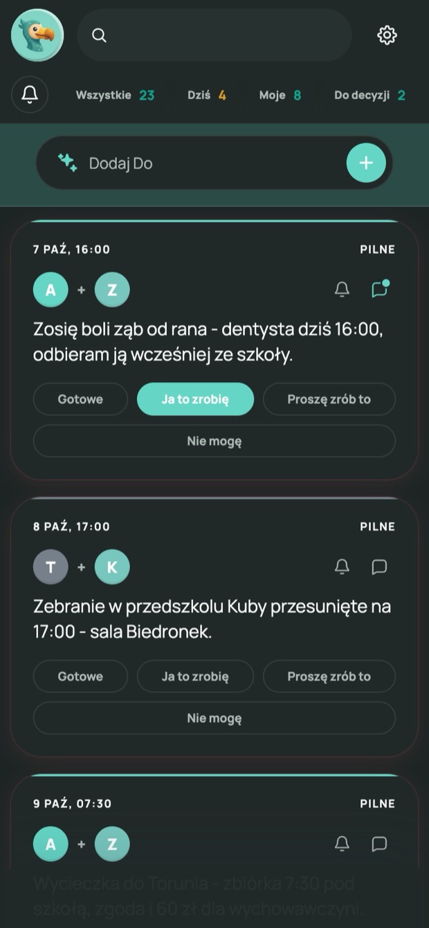 Wspólna tablica spraw w Do-Do (przykładowe dane)